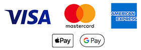 the logos payment providers Katsha Auto accepts - Visa, Mastercard, American Express, Google Pay, Apple Pay